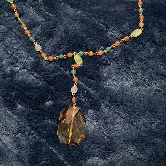 Blue,green,brown beaded necklace   - Picture 5 of 5